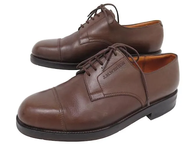 ZAPATOS JM WESTON 541 7.5E 41.5 ZAPATO DERBY PUNTERA DERECHA EN PIEL MARRÓN Castaño 