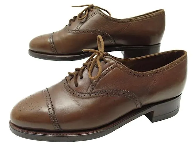 ZAPATOS JOHN LOBB SEYMOUR 37.5 ZAPATO PIEL MARRÓN PUNTERA FLORES Castaño 