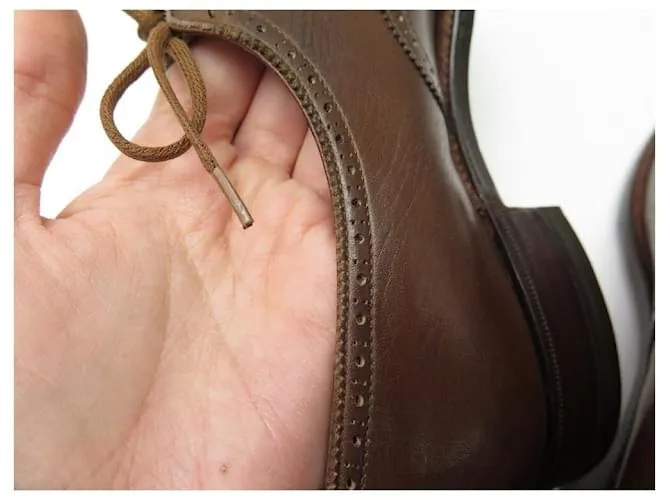 ZAPATOS JOHN LOBB SEYMOUR 37.5 ZAPATO PIEL MARRÓN PUNTERA FLORES Castaño 