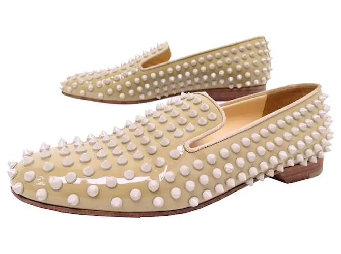 ZAPATOS MOCASÍN CON PUNTA DANDELION DE CHRISTIAN LOUBOUTIN 39.5 los zapatos de cuero Beige 