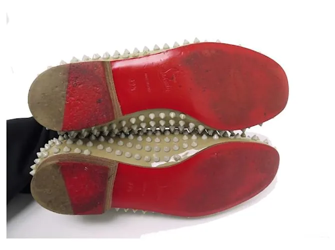 ZAPATOS MOCASÍN CON PUNTA DANDELION DE CHRISTIAN LOUBOUTIN 39.5 los zapatos de cuero Beige 