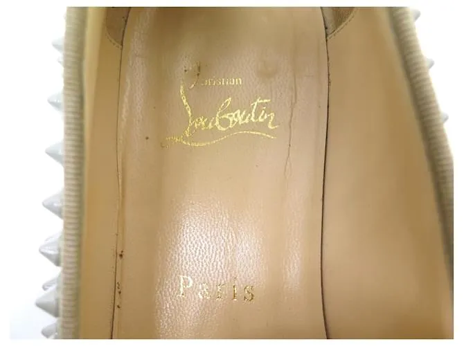 ZAPATOS MOCASÍN CON PUNTA DANDELION DE CHRISTIAN LOUBOUTIN 39.5 los zapatos de cuero Beige 