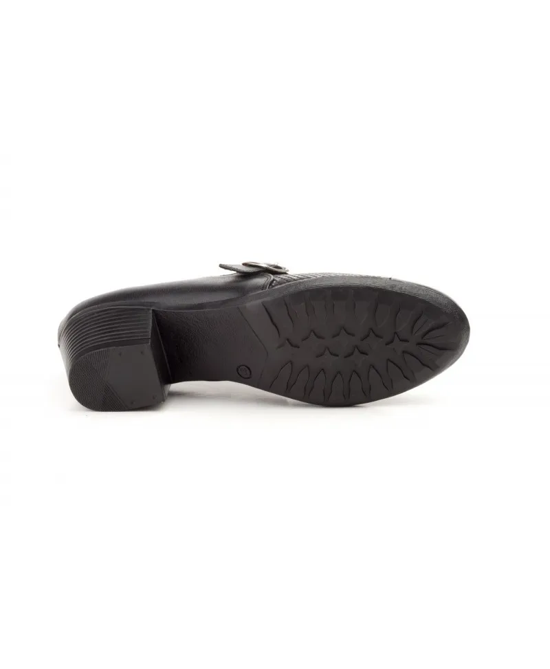 Zapatos Mujer Piel Negro Lycra Serpiente Tacón
