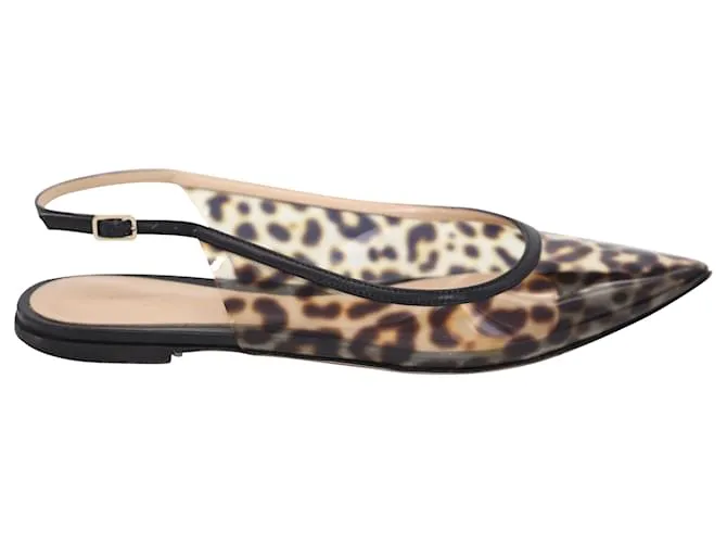 Zapatos planos con puntera en punta y estampado de leopardo de Gianvito Rossi en PVC multicolor 