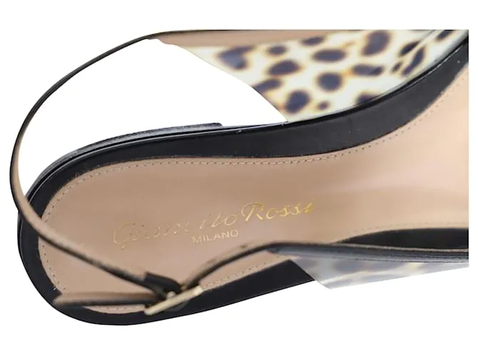 Zapatos planos con puntera en punta y estampado de leopardo de Gianvito Rossi en PVC multicolor 