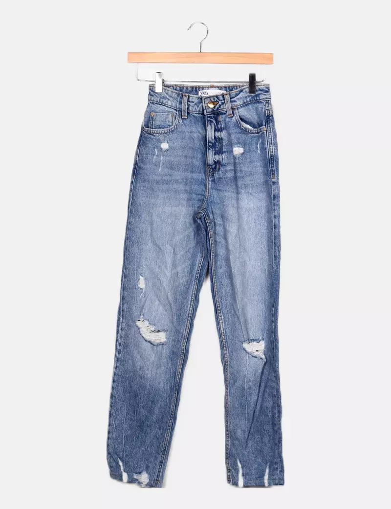 Zara Pantalón denim azul